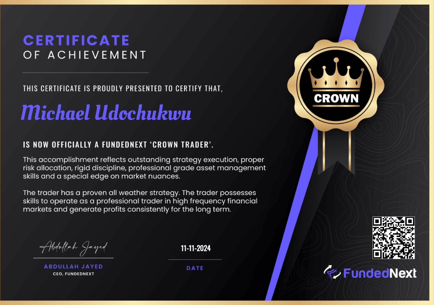 Michael Udochukwu — Crown Trader