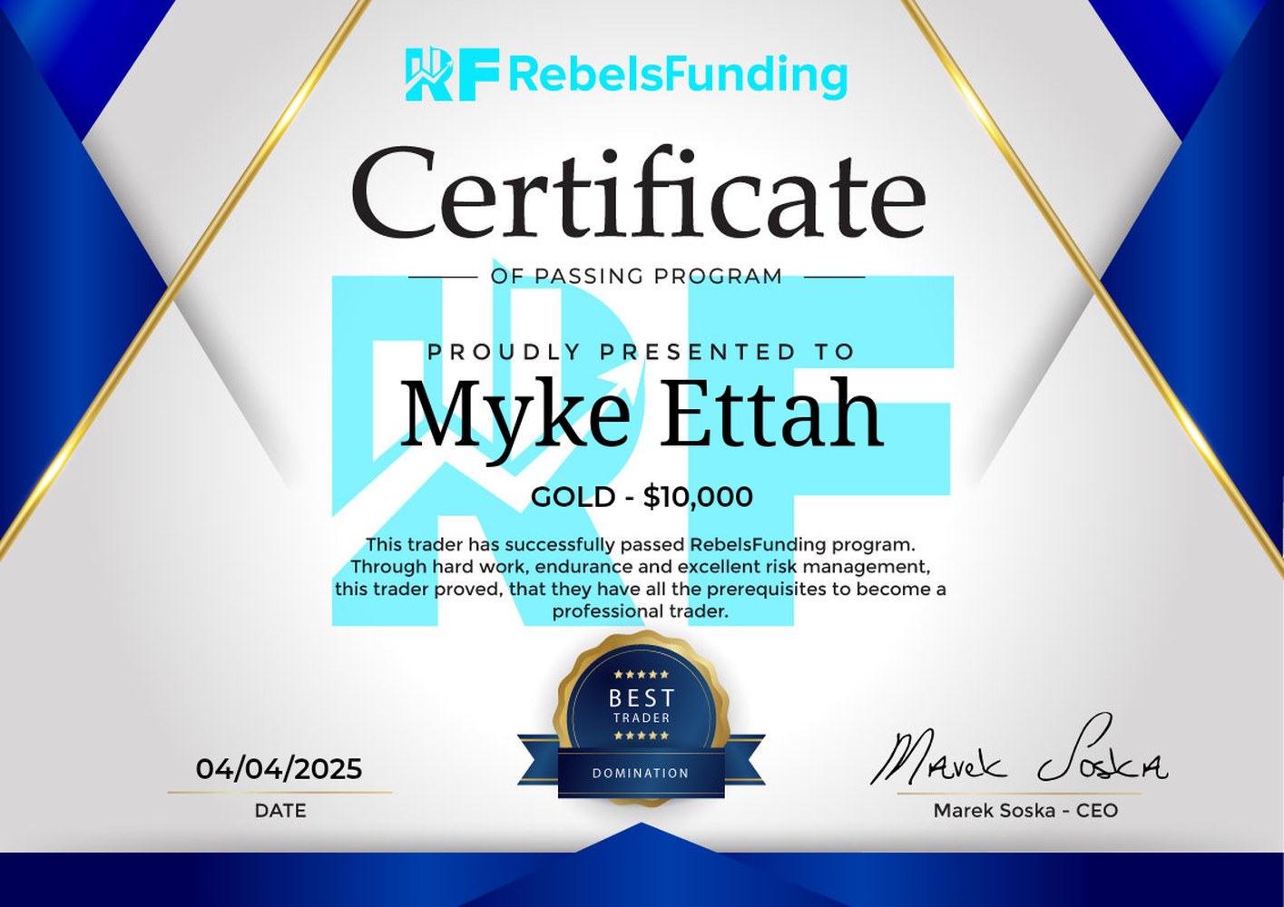 Myke Ettah — Passed Challenge