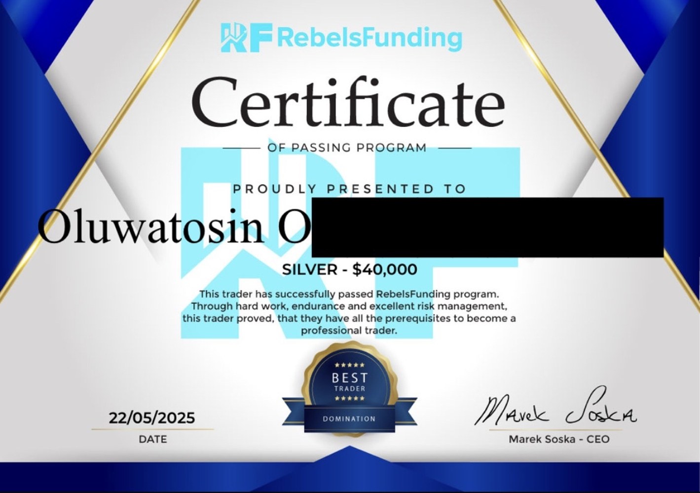 Oluwatosin O. — Passed Challenge