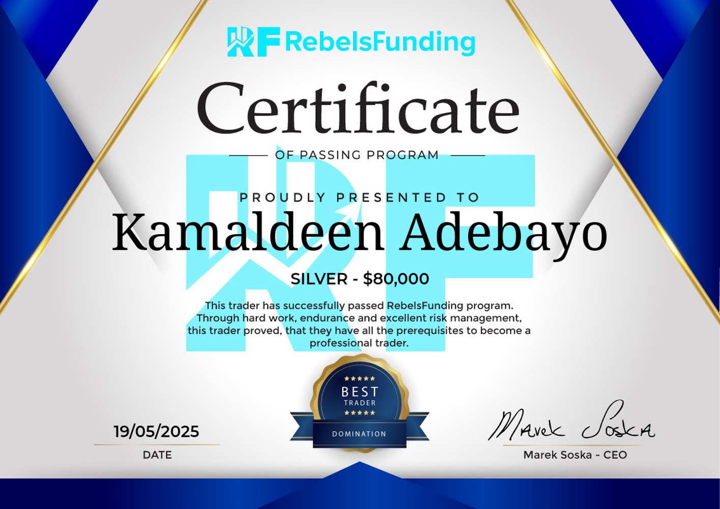 Kamaldeen Adebayo — Passed Challenge