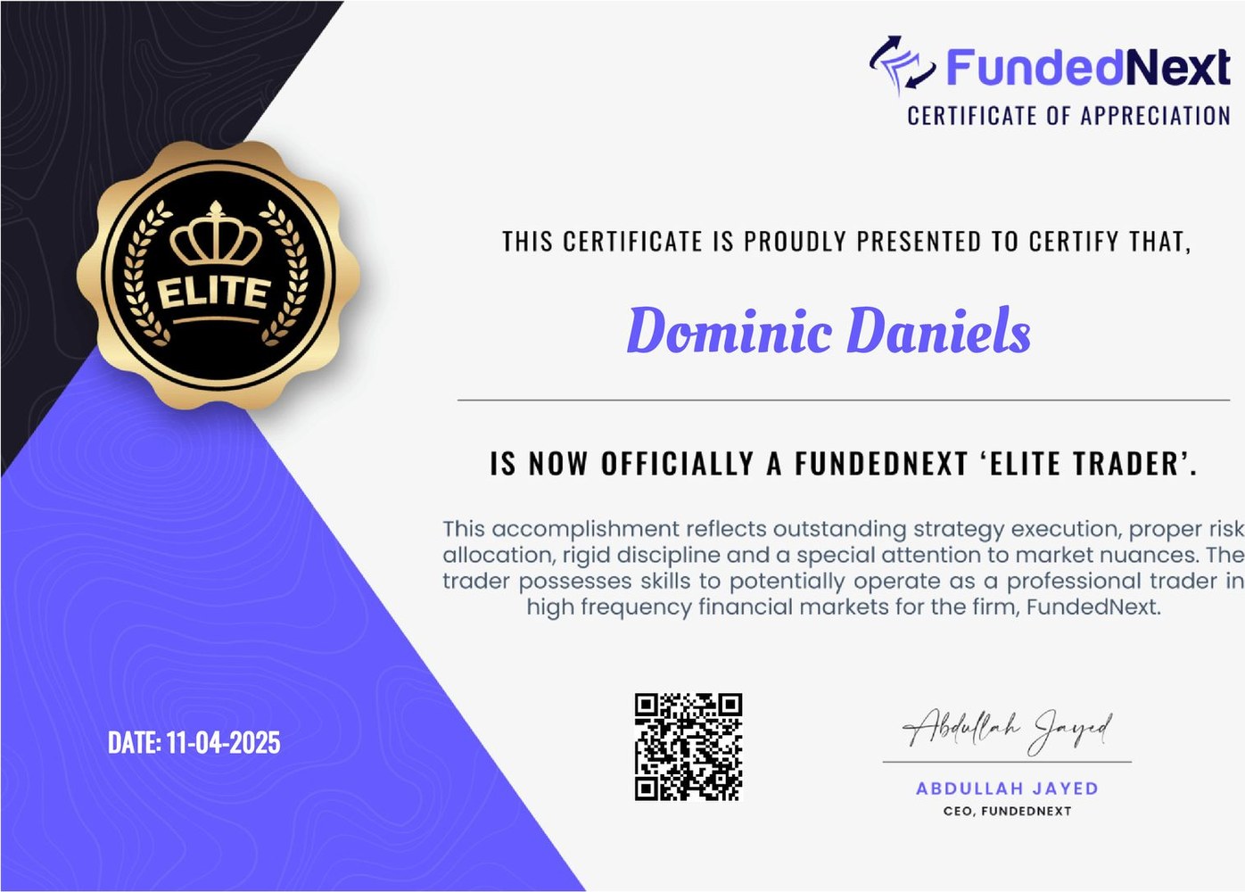 Dominic Daniels — Elite Trader